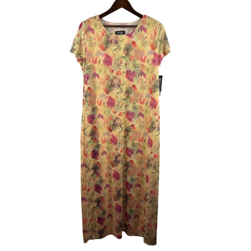 Women’s Byer Studio Size 16 Yellow Florall Maxi Dress